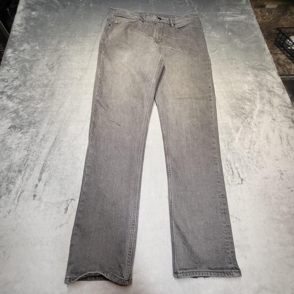 Banana Republic Jeans Mens 35x34‎ Gray Medium Wash Straight Slim Denim Pockets
